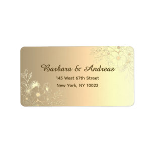 Vintage Gold Floral Return Address Label