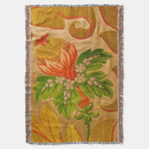Vintage gold flowers woven blanket jacquard