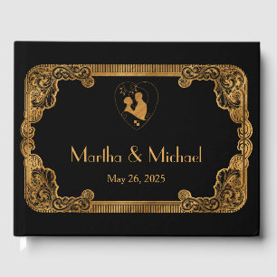 Vintage Gold Foil Wedding Guest Book