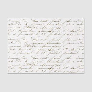 Vintage Gold French Script Handwriting Cursive Tis Tissue Paper