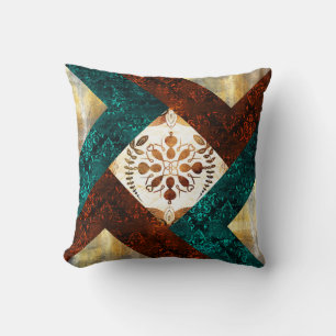Vintage Gold Geometric Design Cushion