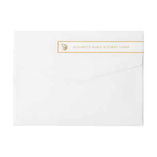 Vintage Gold Glitter Butterfly Wedding Wrap Around Label