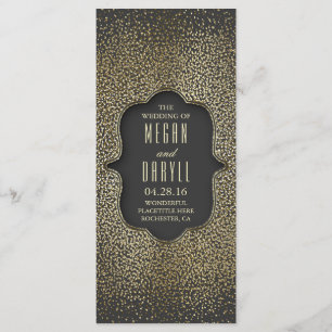 Vintage Gold Glitter Confetti Wedding Programs Programme