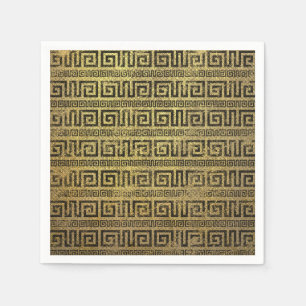 Vintage Gold  Greek Meander Pattern Napkin