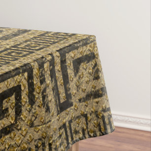 Vintage Gold  Greek Meander Pattern Tablecloth