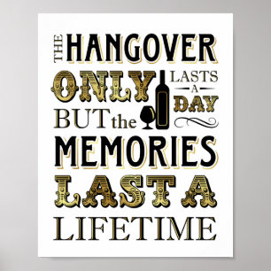 Vintage Gold HANGOVER Quote Sign Print