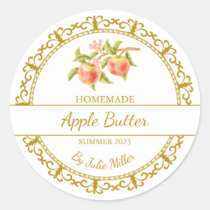 Vintage Gold Homemade Apple Butter Label