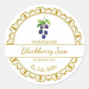 Vintage Gold Homemade Blackberry Jam Label