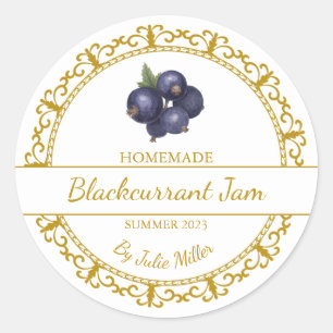 Vintage Gold Homemade Blackcurrant Jam Label