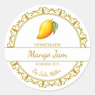 Vintage Gold Homemade Mango Jam Label