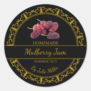 Vintage Gold Homemade Mulberry Jam Label