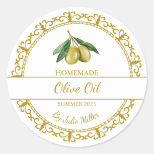 Vintage Gold Homemade Olive Oil Label