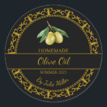Vintage Gold Homemade Olive Oil Label | Black<br><div class="desc">Special for you!</div>