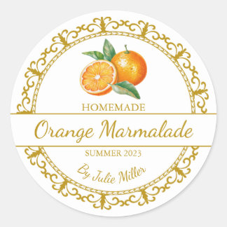 Vintage Gold Homemade Orange Marmalade Label