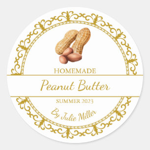 Vintage Gold Homemade Peanut Butter Label 