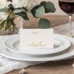 Vintage Gold & Ivory French Floral Wedding Place Card