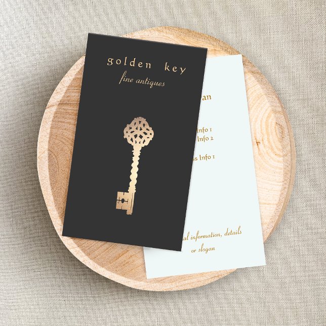 Vintage Gold Key Business Card (Creator Uploaded)