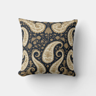 Vintage Gold Luxury Paisley Persian Classic Ornate Cushion