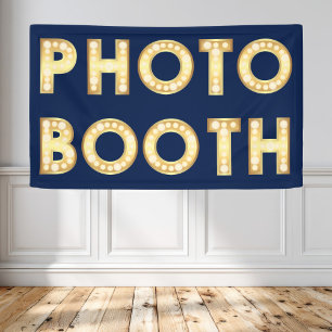 Vintage Gold Marquee Letters Wedding Photo Booth Banner
