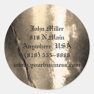 Vintage Gold Metal & Stone Business Sticker