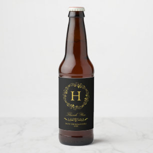 Vintage Gold Monogram Beer Bottle Label