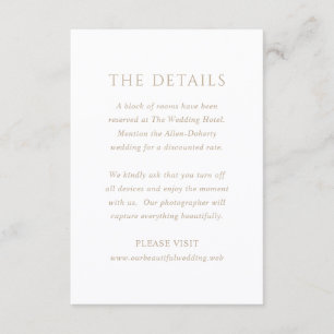 Vintage Gold Monogram Classic Modern Wedding Enclosure Card