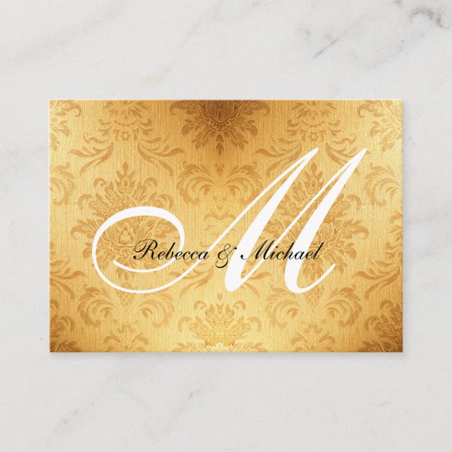 Vintage Gold Monogram RSVP Card (Front)