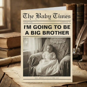 vintage gold Newspaper Pregnancy Announcement