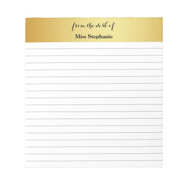 Vintage Gold Notepad (Front)
