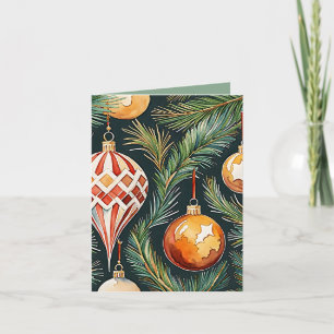 Vintage Gold Ornament Photo & Craft Christmas Card