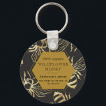 vintage gold queen bee monogram apiary key ring<br><div class="desc">vintage gold queen bee on two different backgrounds cream and black with polygon that holds all information for your apiary. Choose between different items from this collection to complete your branding.</div>