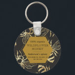 vintage gold queen bee monogram apiary key ring<br><div class="desc">vintage gold queen bee on two different backgrounds cream and black with polygon that holds all information for your apiary. Choose between different items from this collection to complete your branding.</div>