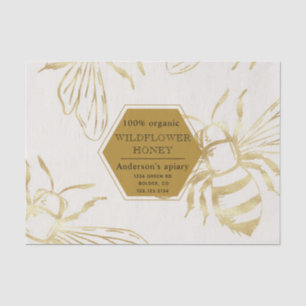 vintage gold queen been apiary monogram tissue paper