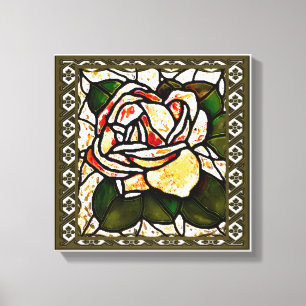 Vintage Gold Rose Art Deco Canvas Print