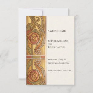 Vintage Gold Rose Save The Date