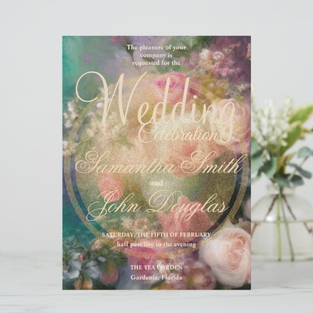 Vintage Gold Roses Painted In Old Dutch Style (Standing Front)