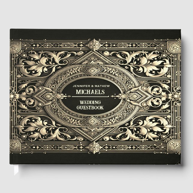 Vintage Gold Royal Look Guest Book (Front)