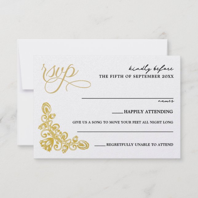 Vintage Gold RSVP Card (Front)