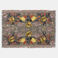 Vintage Gold Scroll Yellow Flowers Bronze Floral