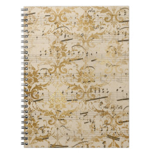 Vintage Gold Sheet Music Notebook