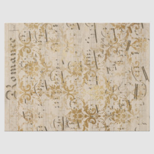 Vintage Gold Sheet Music Tissue Paper