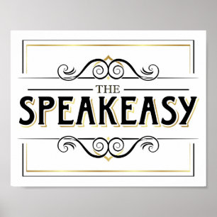 Vintage Gold SPEAKEASY Sign Print
