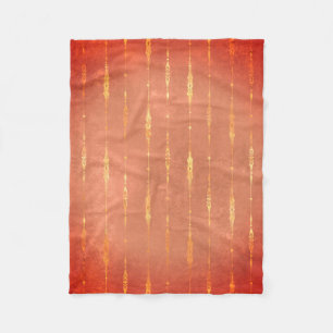 Vintage gold striped ginger pumpkin orange fall  fleece blanket