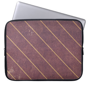 Vintage Gold Striped Grunge Laptop Computer Sleeve