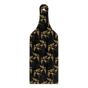 Vintage Gold Swallows Pattern Cutting Board
