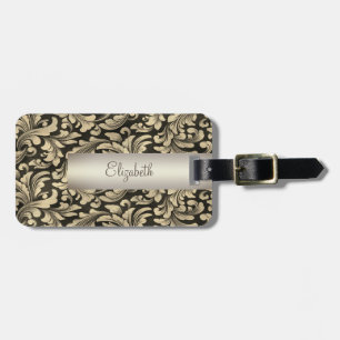 Vintage Gold Swirls Luggage Tag
