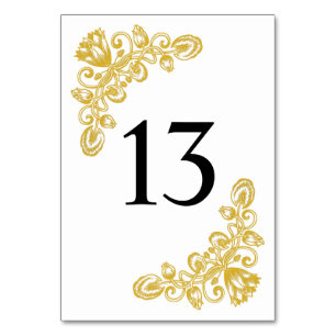 Vintage Gold Table 13 Number