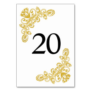 Vintage Gold Table 20 Number