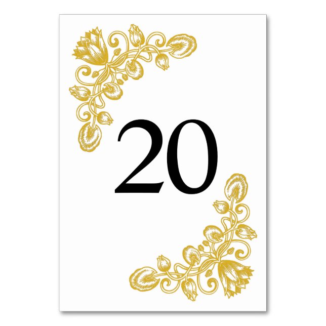 Vintage Gold Table 20 Number (Front)