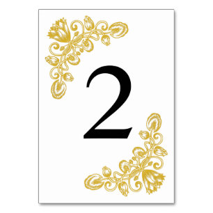 Vintage Gold Table 2 Table Number